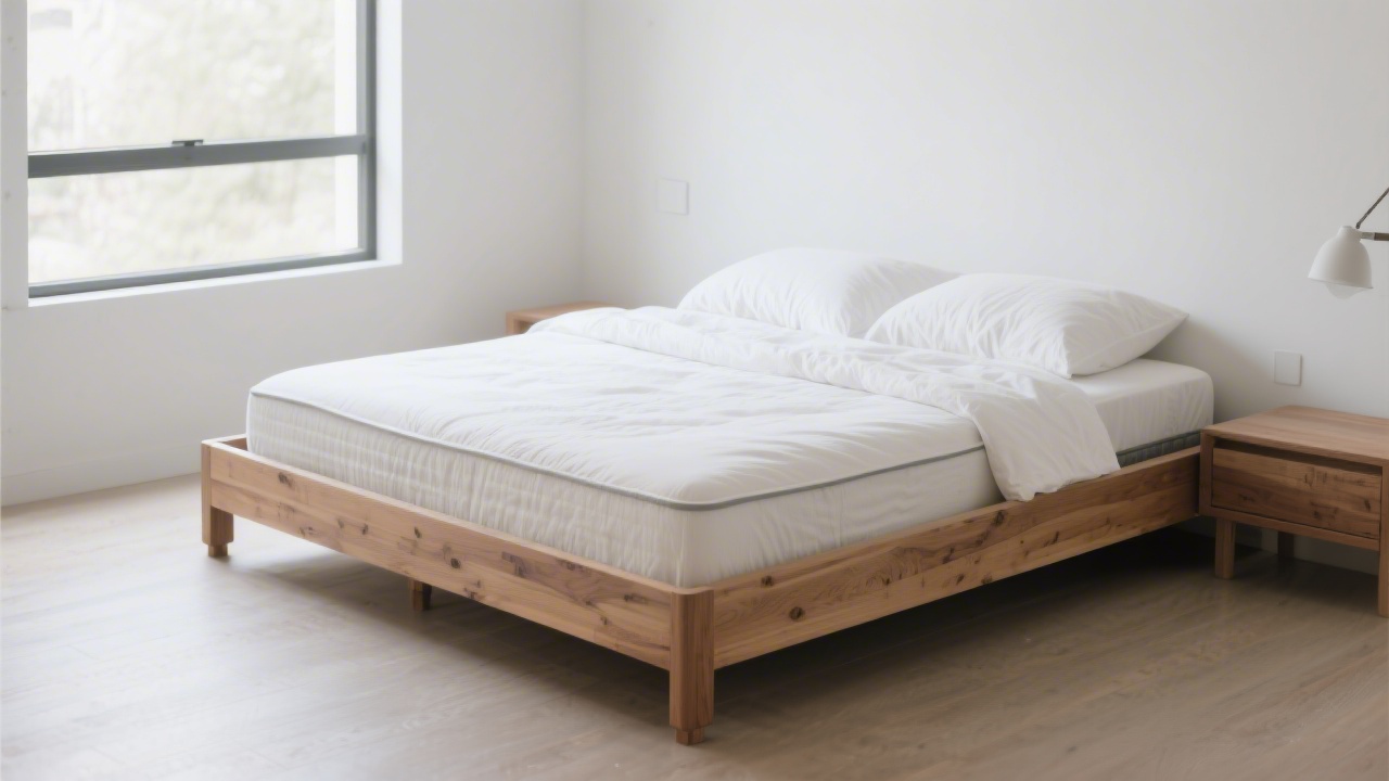 Solid wood mattress foundation providing proper support in a modern bedroom