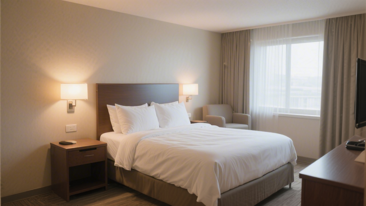 Best Western hotel bedroom mattress and white bedding