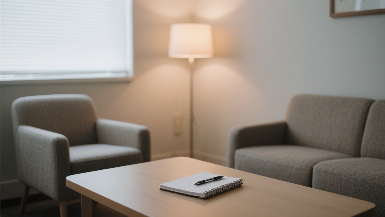 Calm therapy office setting representing CBT-I insomnia treatment