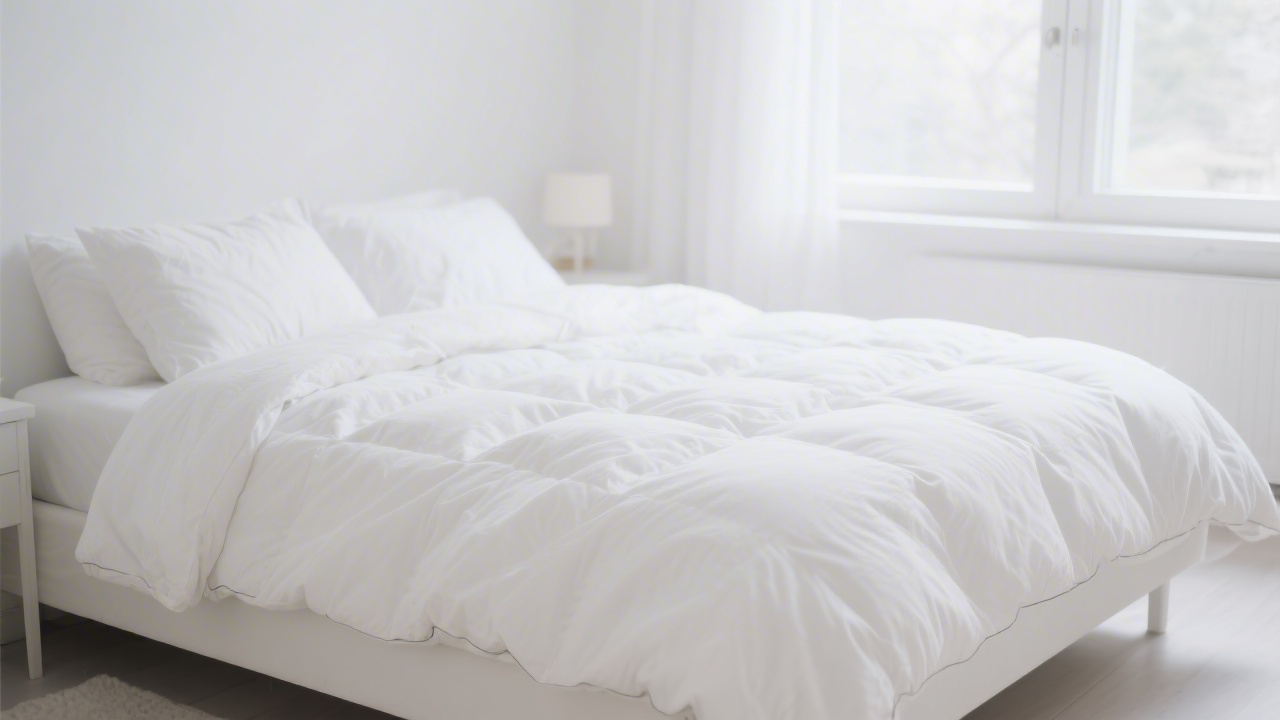 Lightweight cooling duvet on a bed for hot sleepers