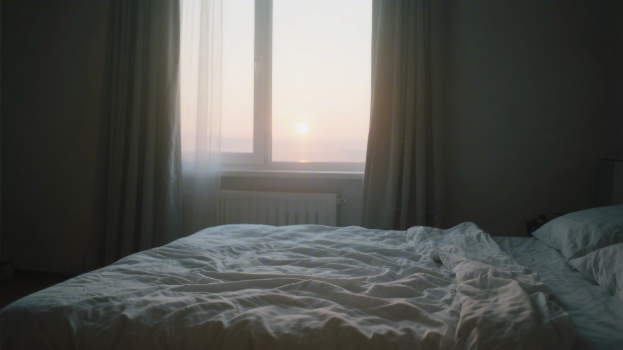 Unmade bed in morning light representing depression and sleep problems