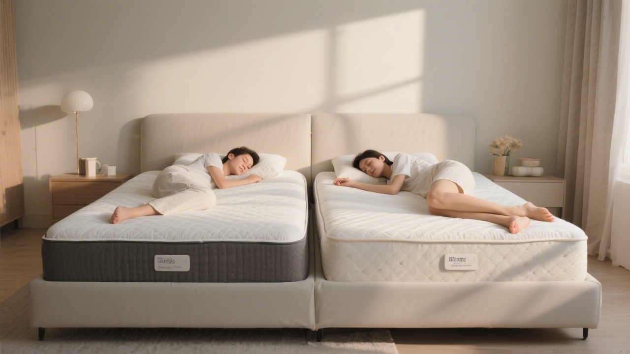 Couple sleeping on mattress with different firmness preferences