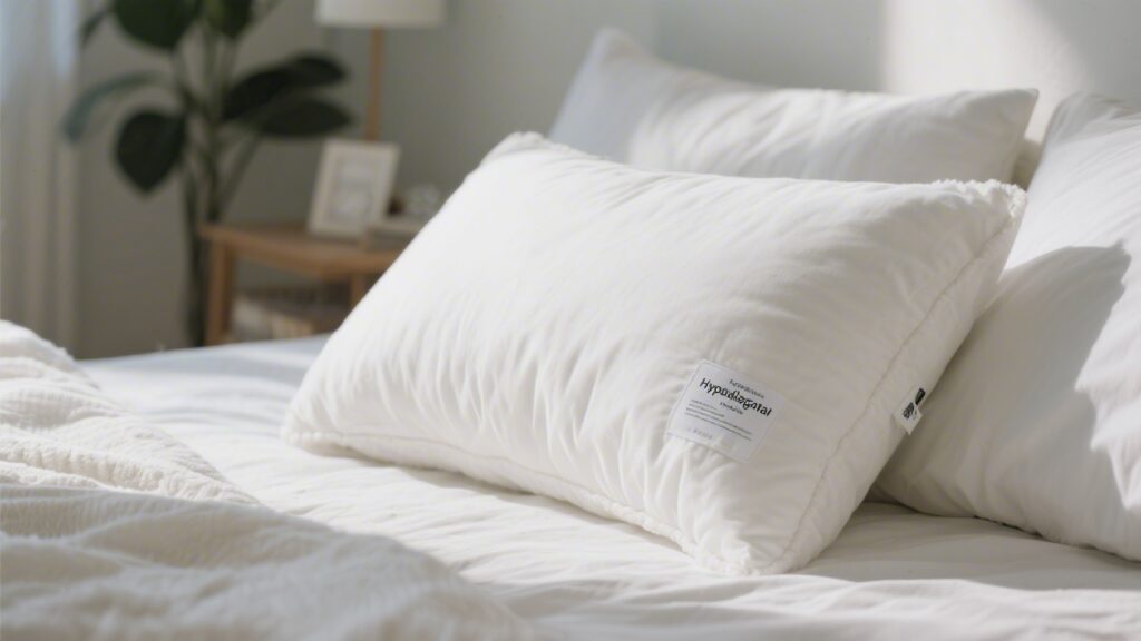 Down alternative pillow for allergy sufferers