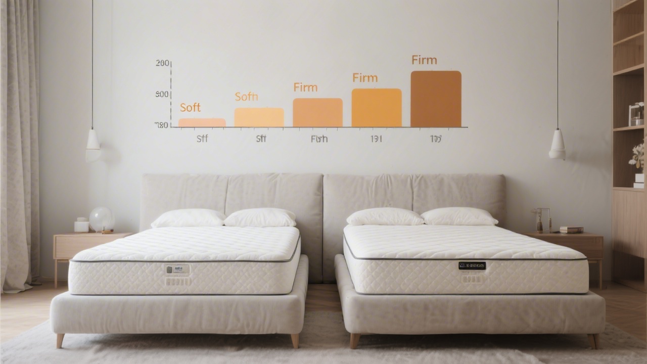 Mattress firmness decision guide showing soft to firm scale
