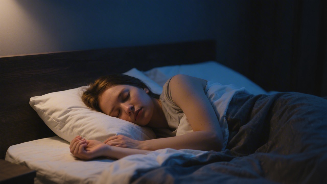 How to fall asleep fast — cozy bedroom at night