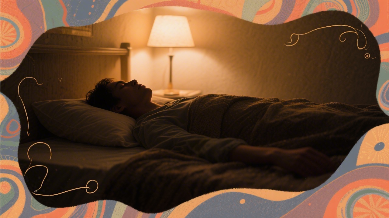 Person in hypnagogic state between sleep and wakefulness