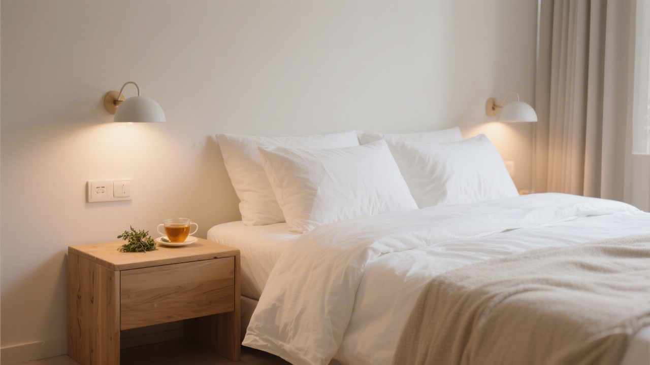 Calm bedroom setup for insomnia remedies and sleep improvement