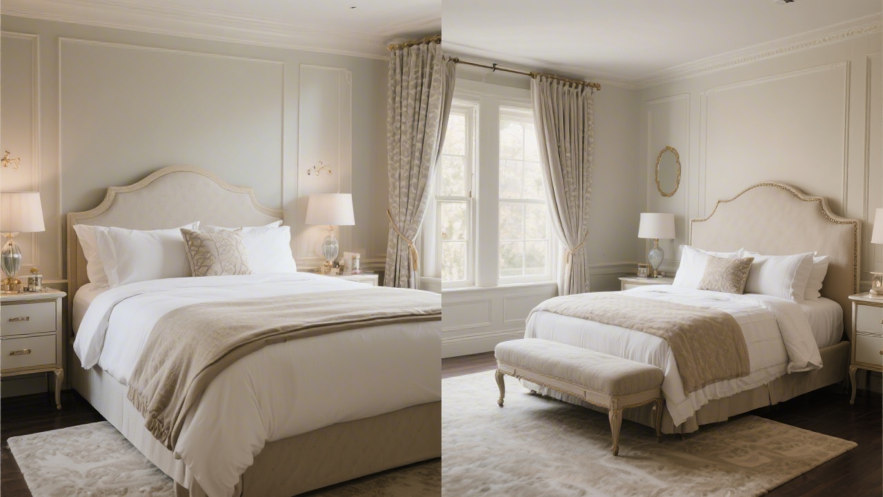 King vs queen mattress comparison in similar bedrooms
