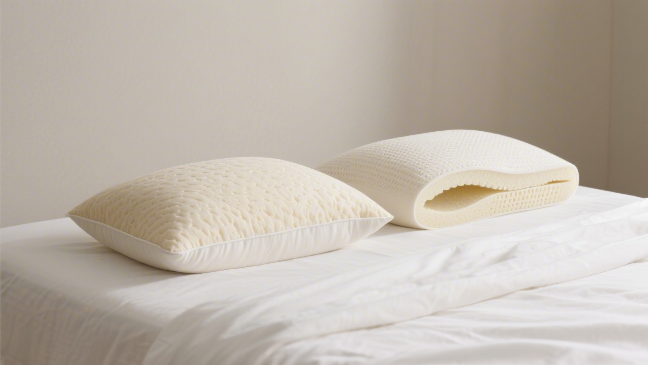 Latex pillow versus memory foam pillow comparison side by side