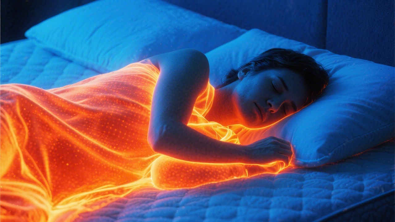 Thermal visualization showing heat retention patterns in a mattress