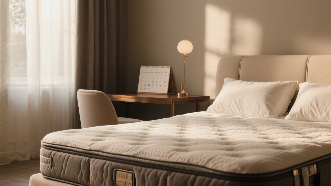 Premium mattress in a bedroom — when to buy a mattress on sale