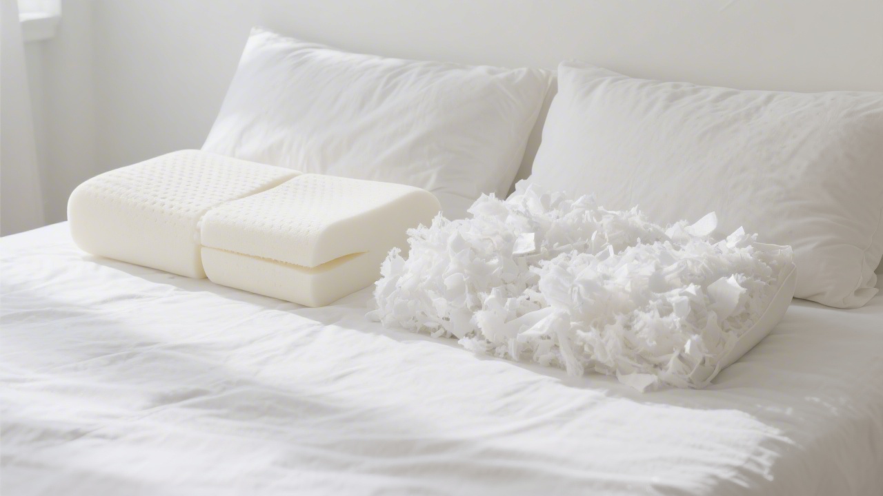 Solid memory foam pillow versus shredded memory foam pillow comparison