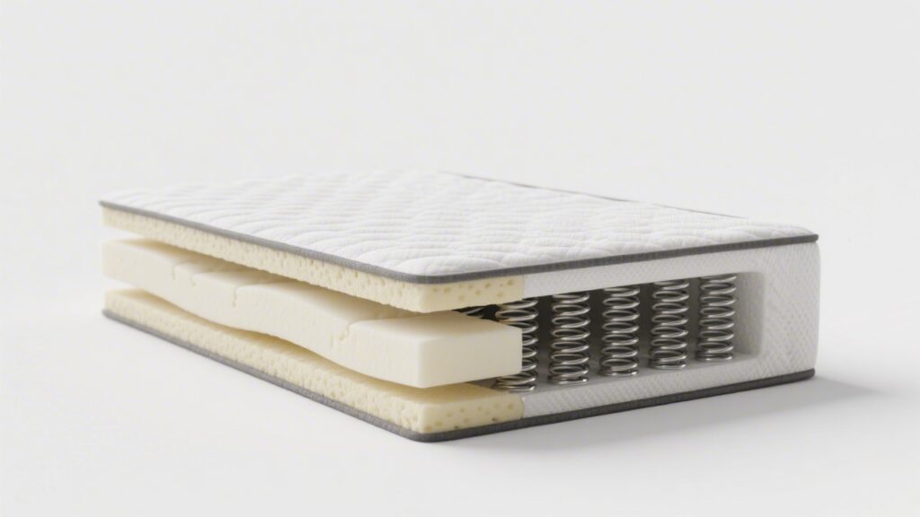 Cross-section comparison of memory foam vs spring mattress construction