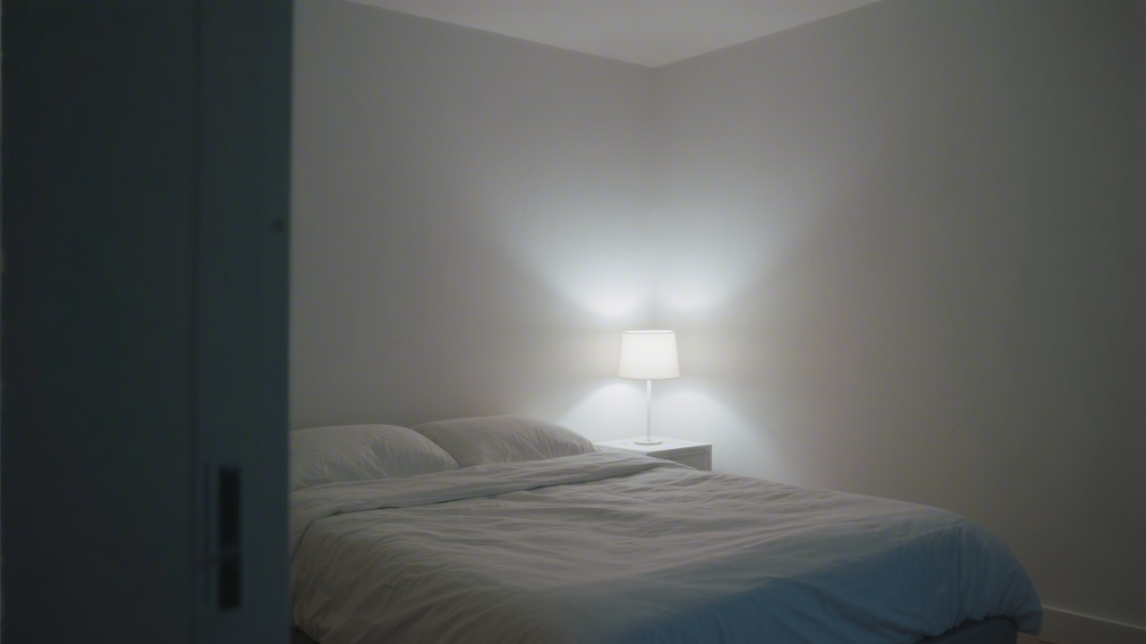 Minimalist ordered bedroom environment for OCD sleep management