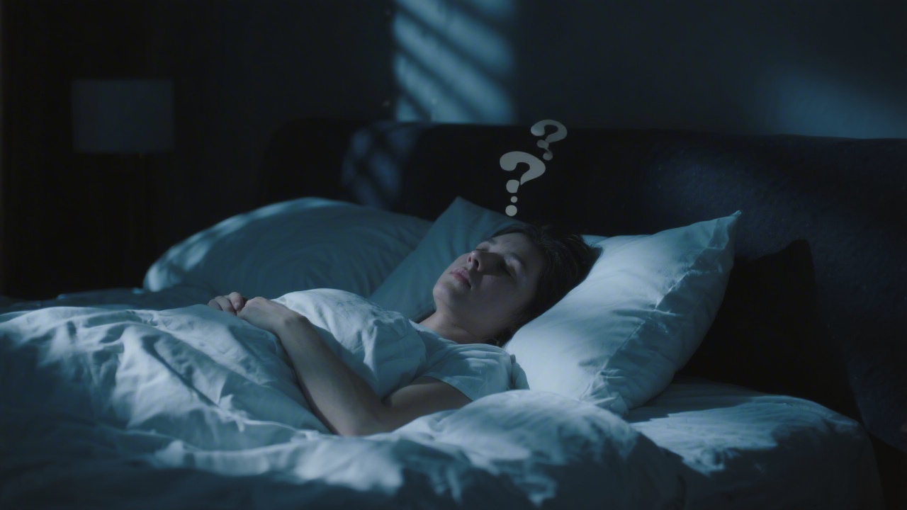 Person overthinking at night trying to sleep