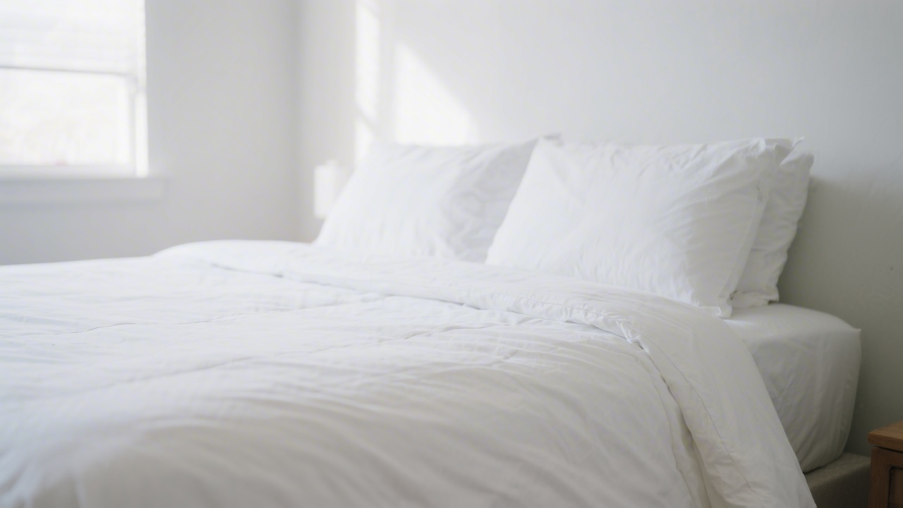 Queen bed with fitted sheets showing proper pocket depth