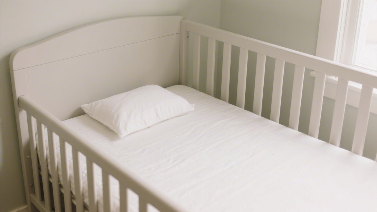 Safe infant sleep environment with empty firm crib following AAP guidelines