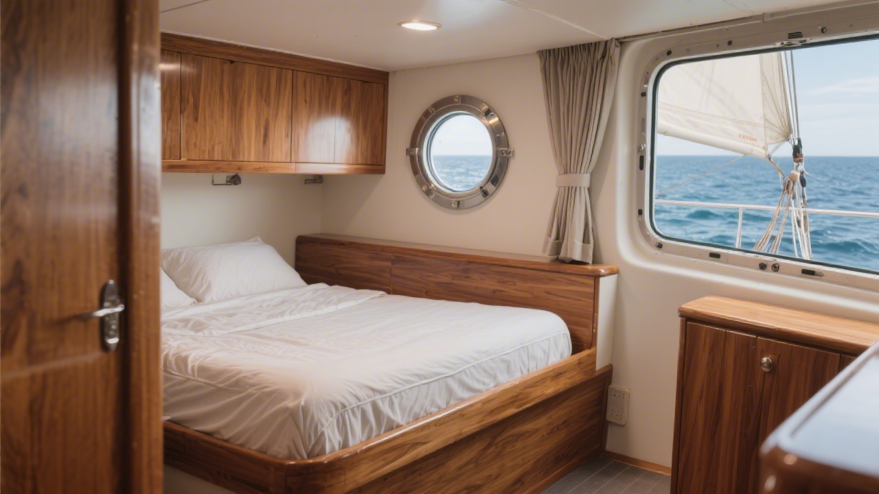 Sailboat cabin berth with custom marine mattress
