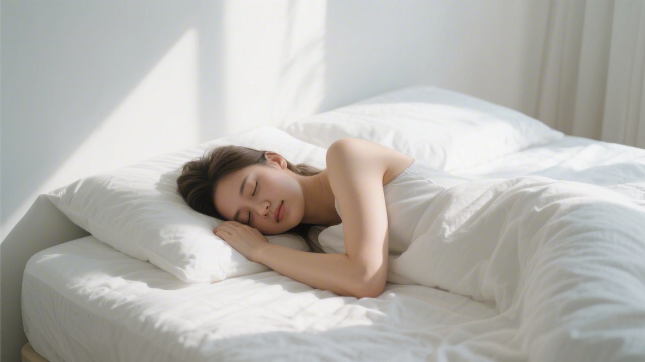 Side sleeper on mattress showing shoulder and hip support