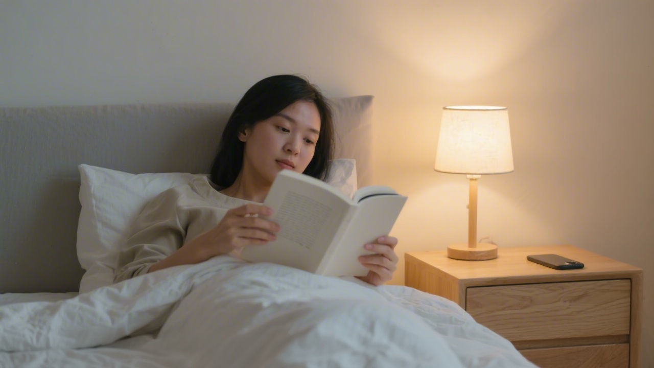 Person building good sleep hygiene habits reading before bed