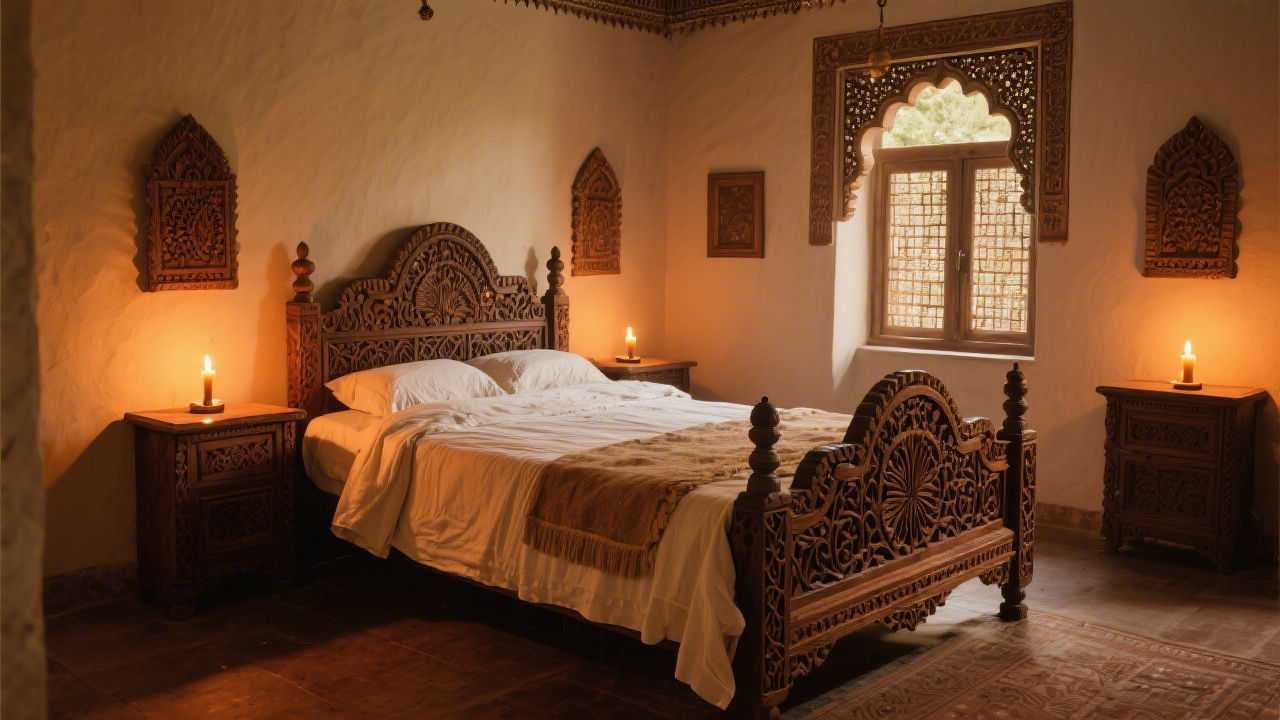 Traditional Indian bedroom reflecting Ayurvedic sleep principles