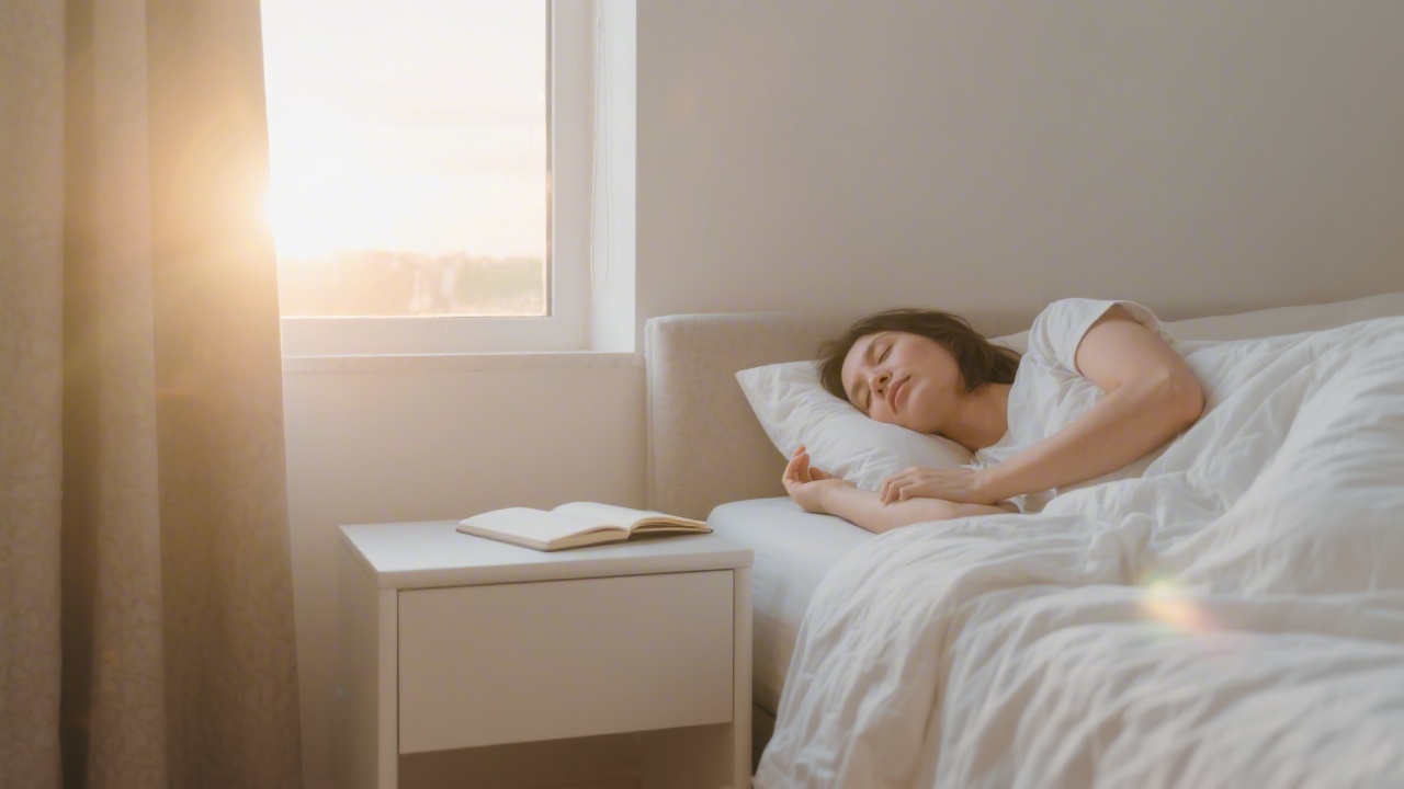 Serene bedroom morning scene representing sleep as self-care and wellness investment