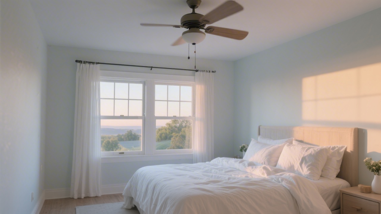 Cool airy bedroom setup for hot summer nights