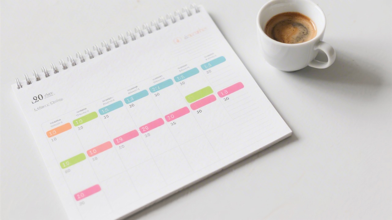 Weekly planner with time blocks representing scheduled sleep and work windows