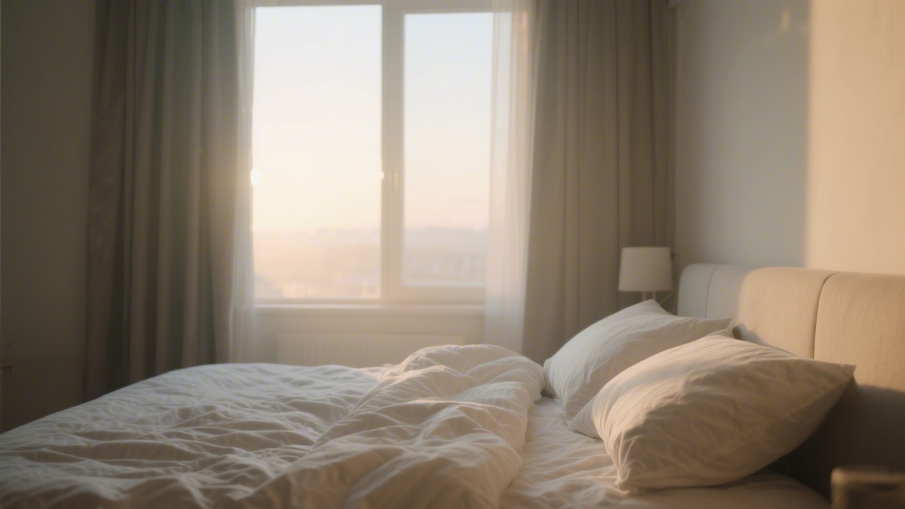 Peaceful bedroom environment for trauma recovery and sleep