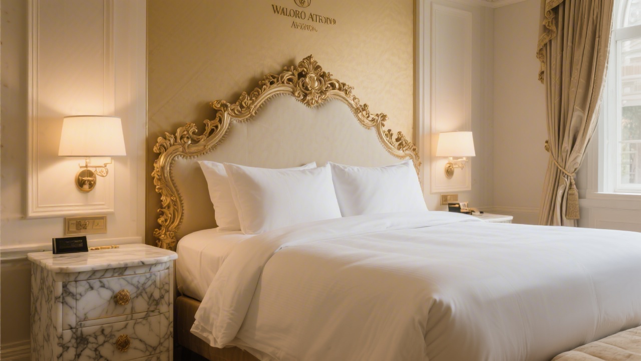 Waldorf Astoria luxury hotel bedroom mattress and bedding