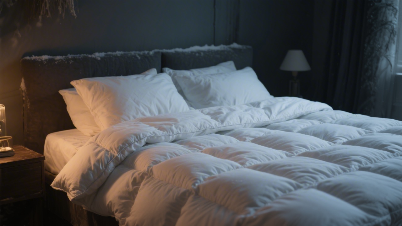Heavy winter comforter for cold sleepers with high fill power