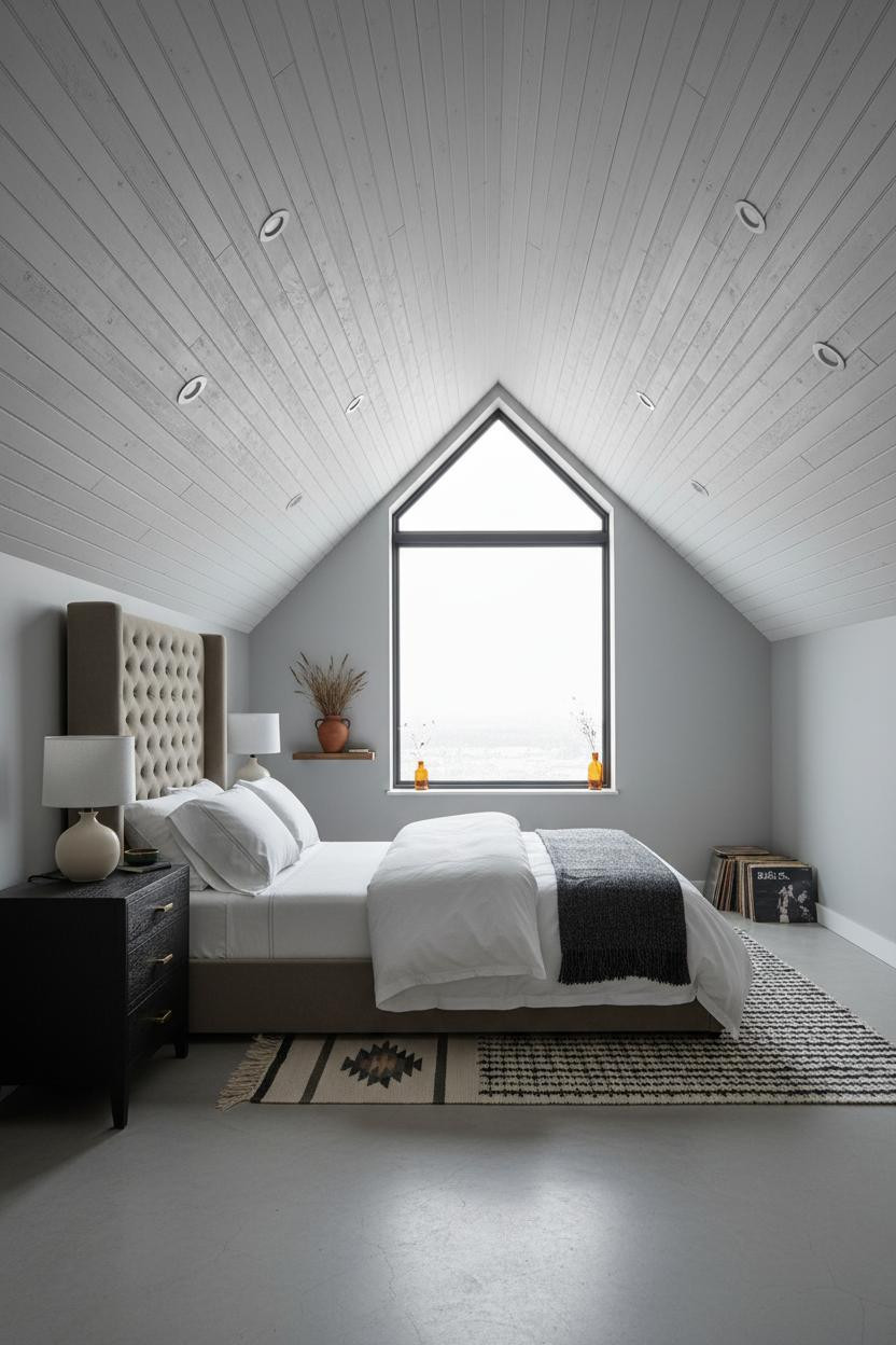 Modern Attic Bedroom Low Ceiling