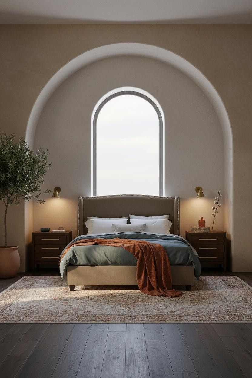 Modern Boho Bedroom Arched Niche Neutral