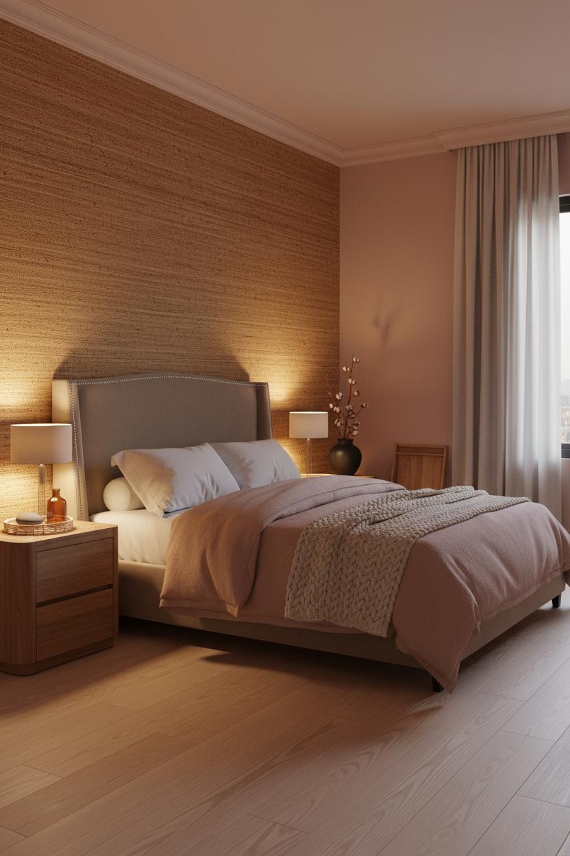 Modern Boho Bedroom Jute Accent Wall Neutral