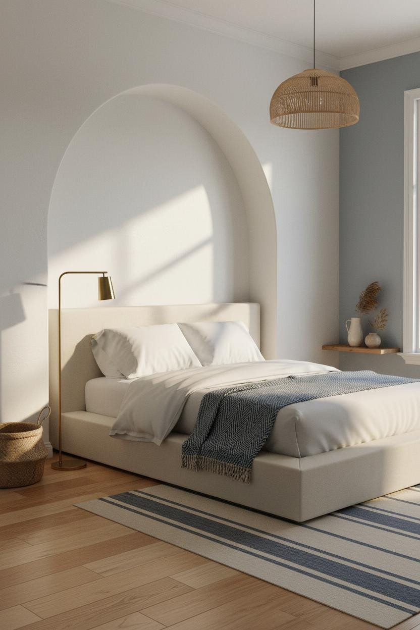 Modern Coastal Bedroom Arched Niche Master