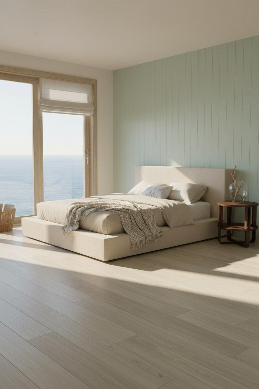Modern Coastal Bedroom Driftwood Doors