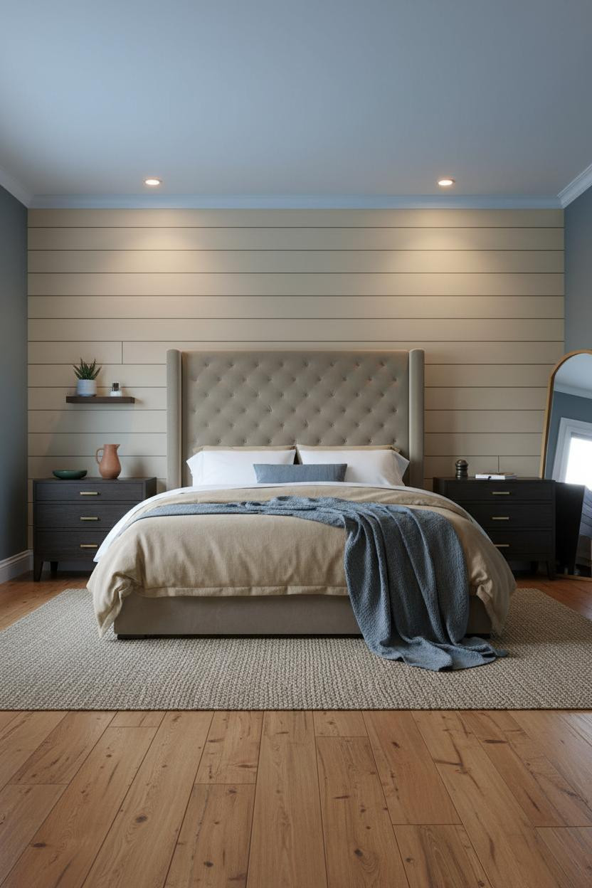 Modern Farmhouse Parents Bedroom Shiplap