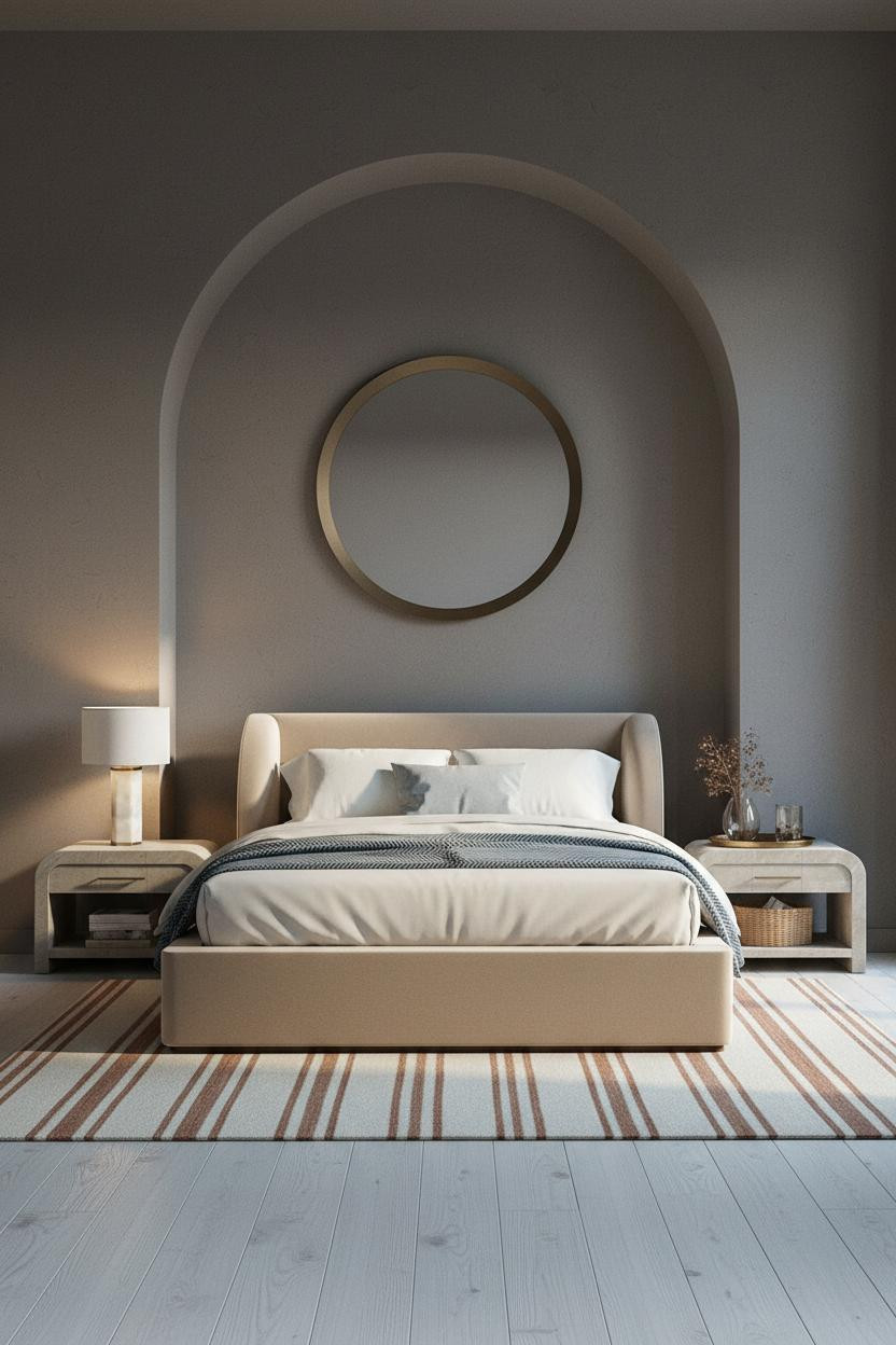 Moody Bedroom Cool Blue Warm Amber Lamp Mushroom Plaster Niche