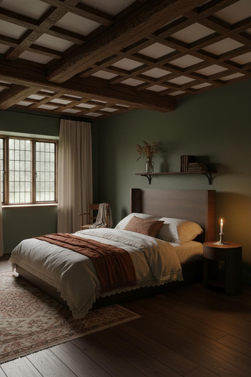 Moody Cottage Bedroom Dark Cottagecore Design