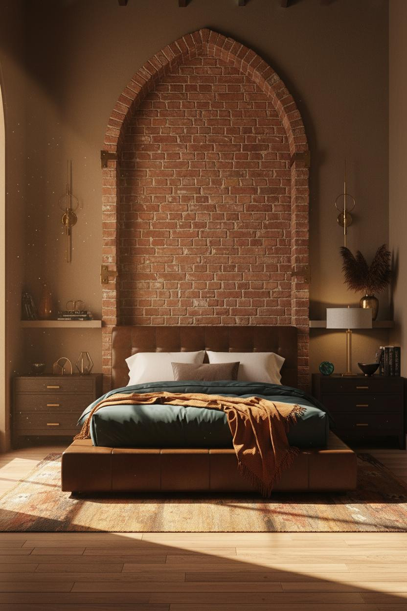 Moody Maximalist Bedroom Dark Eclectic Brass