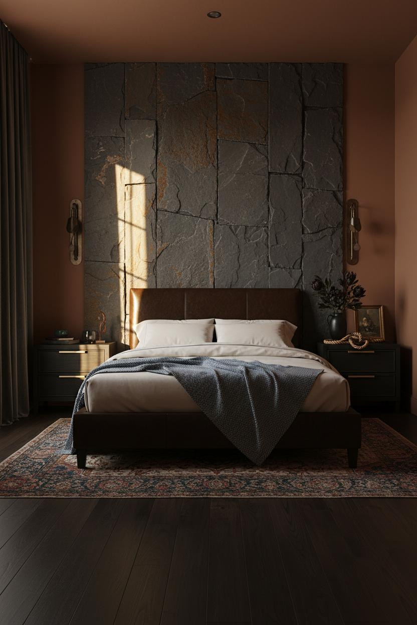 Moody Maximalist Bedroom Dark Eclectic Slate