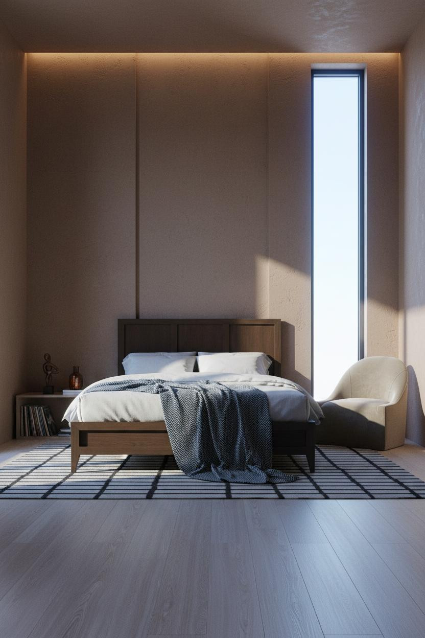 Moody Neutral Bedroom Minimalist Design