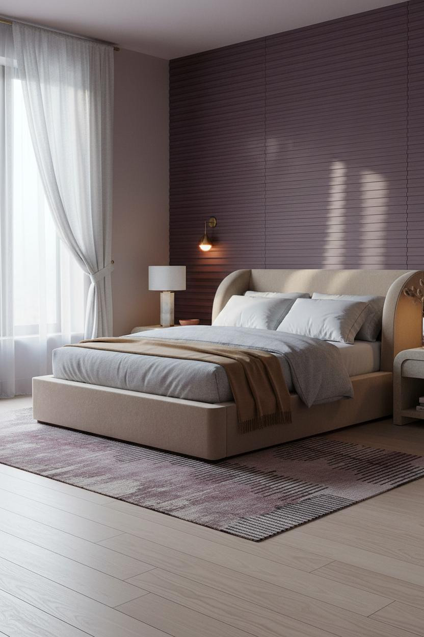 Moody Purple Bedroom Eggplant Accent Wall Mauve Decor