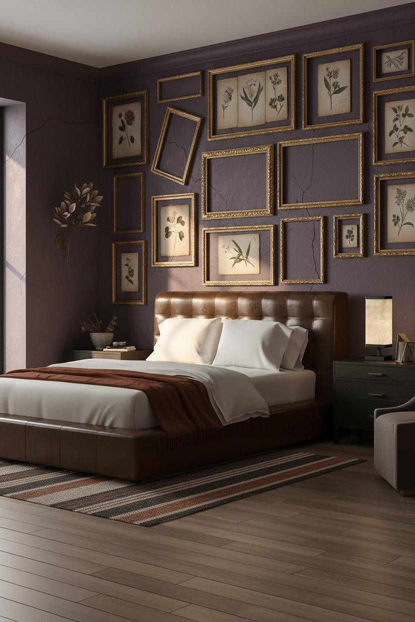 Moody Romantic Bedroom Gilded Frames