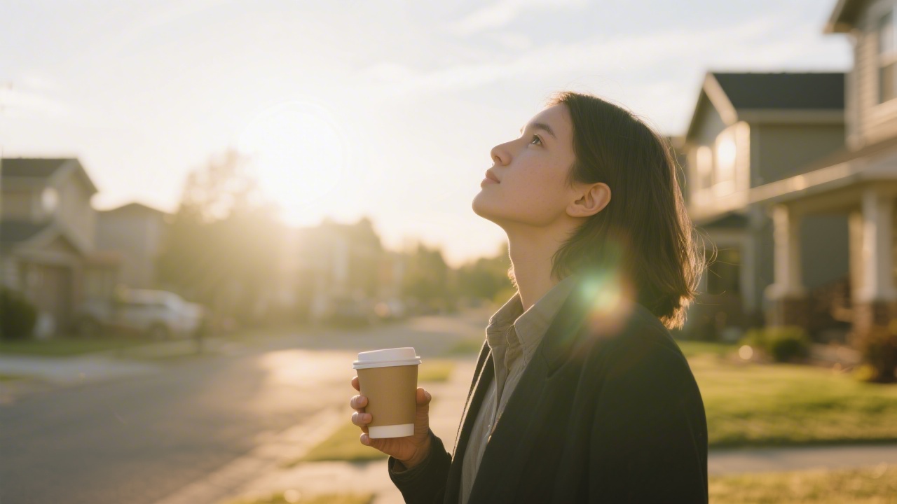Morning sunlight protocol — person getting light exposure after waking