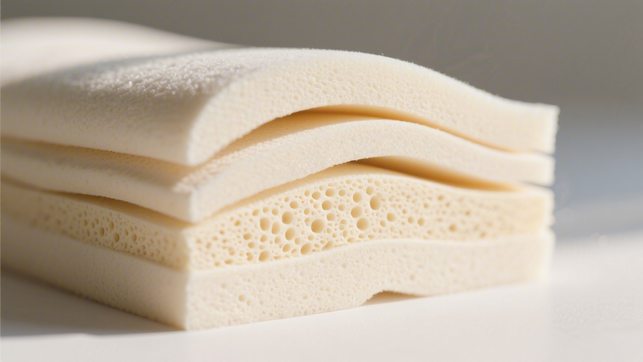 Natural latex mattress cross-section showing foam layers