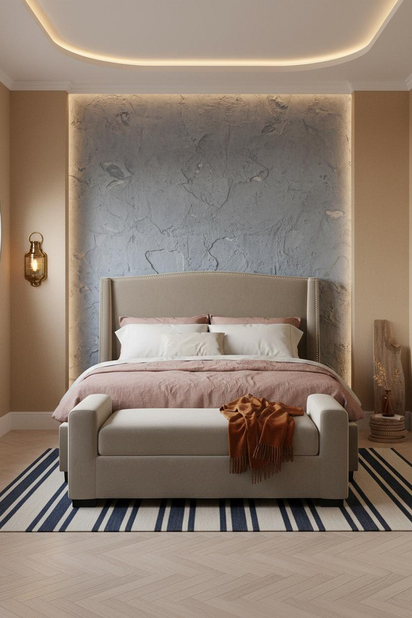 Nautical Bedroom Coastal Plaster Accent Wall