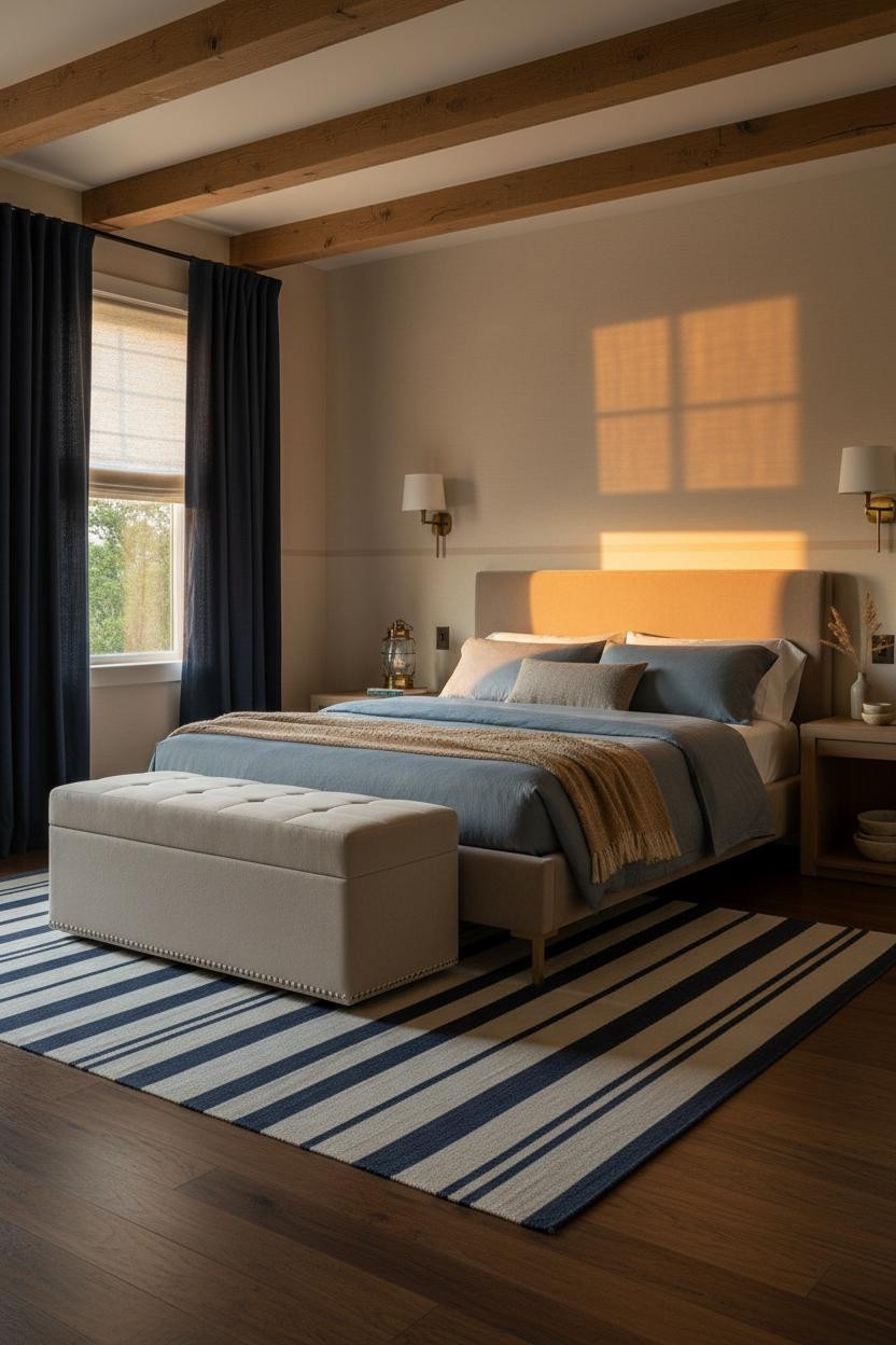 Nautical Bedroom Coastal Resort Navy Cream