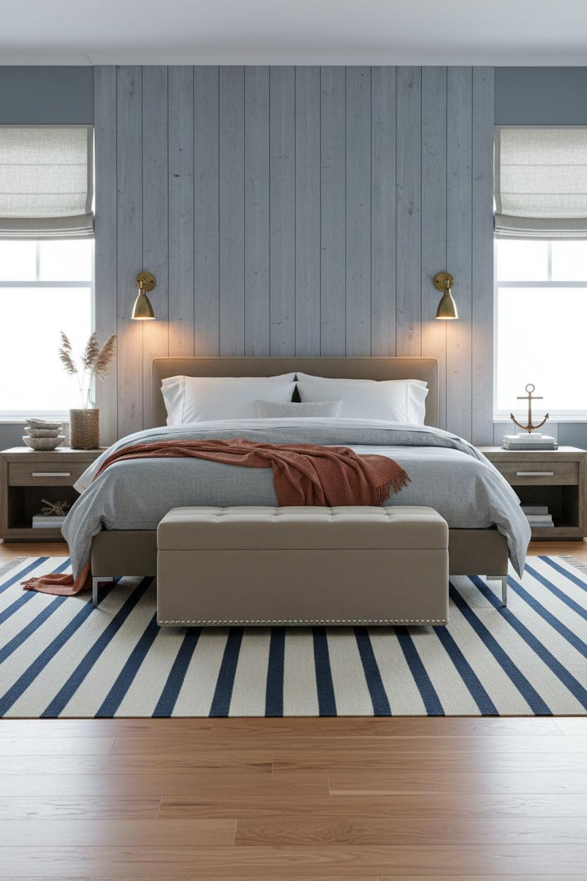 Nautical Bedroom Driftwood Wainscoting Coastal