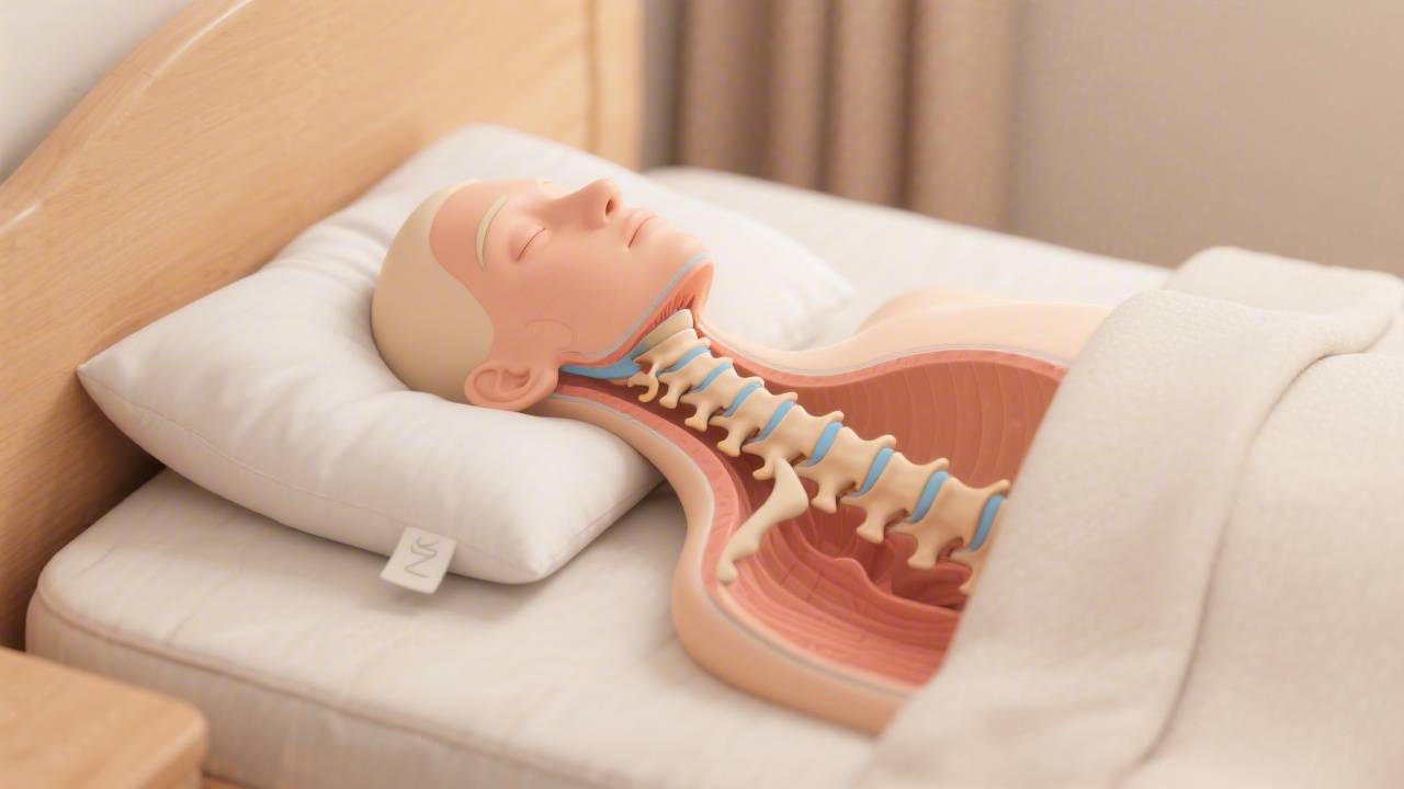 Cervical spine alignment showing pillow height and mattress firmness interaction